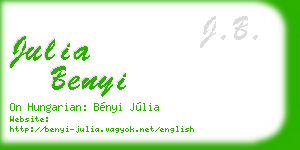 julia benyi business card