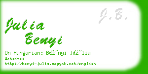 julia benyi business card